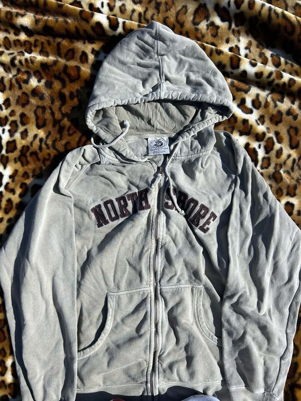 North Shore Spellout Y2K Surf Surfwear Zip Up Hoodie Baggy L